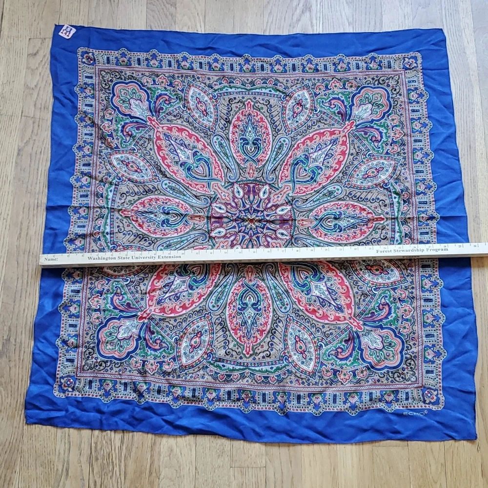 Vintage square silk paisley scarf